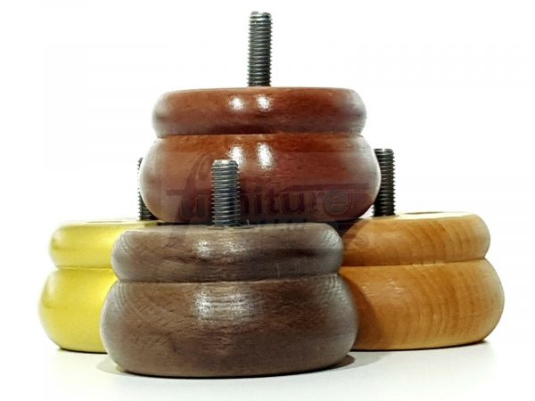 4x SOLID WOODEN FURNITURE LEGS M8(8mm) CHAIR REPLACEMENT BUN FEET 50mm HIGH - Image 3