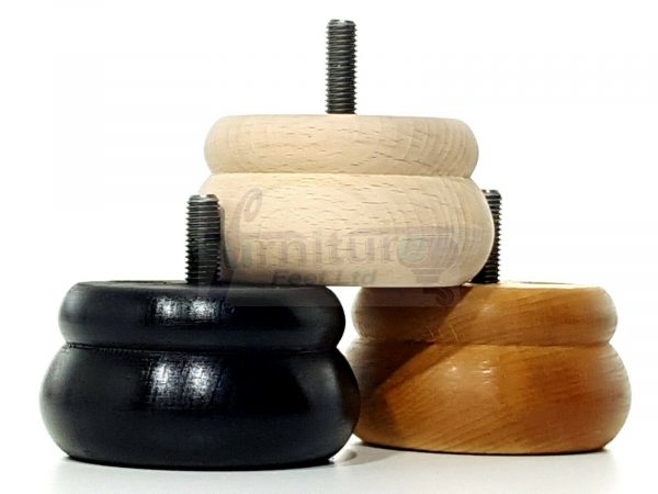 4x SOLID WOODEN FURNITURE LEGS M8(8mm) CHAIR REPLACEMENT BUN FEET 50mm HIGH - Image 6