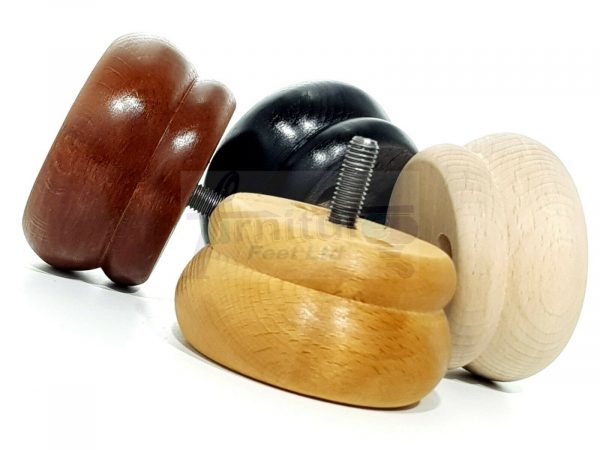 4x SOLID WOODEN FURNITURE LEGS M8(8mm) CHAIR REPLACEMENT BUN FEET 50mm HIGH - Image 7