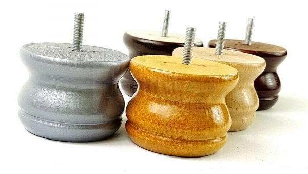 4x SOLID WOODEN FURNITURE LEGS M8(8mm) CHAIR REPLACEMENT BUN FEET 70mm HIGH - Image 4