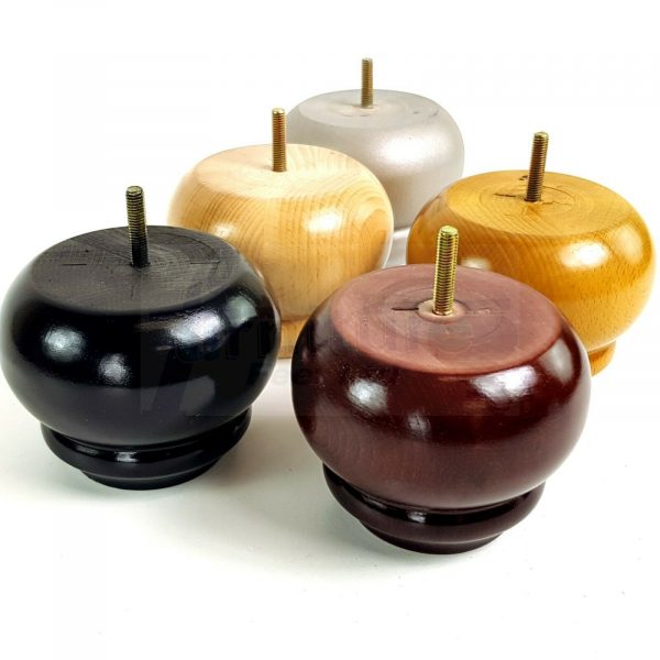 4x SOLID WOODEN FURNITURE LEGS M8(8mm) CHAIR REPLACEMENT BUN FEET 90mm HIGH - Image 4