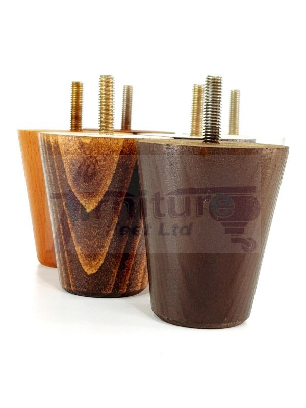 4x SOLID WOODEN SOFA LEGS 75mm High CHAIR FURNITURE REPLACEMENT FEET M8(8mm) - Image 5