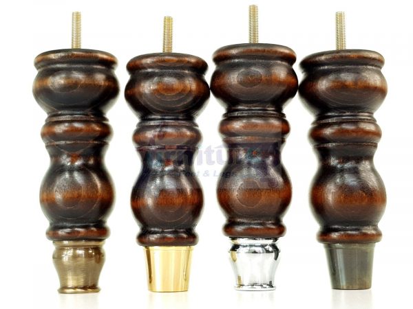 4x Slipper Cup Turned Wood Furniture Legs M8 Replacement Chair Feet Couch 175mm - Image 7