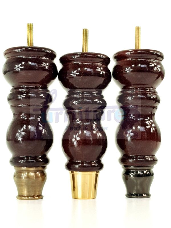 4x Slipper Cup Wood Furniture Legs M8 Replacement Sofa, Chair, Settee Feet 175mm - Image 7