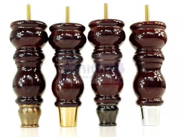 4x Slipper Cup Wood Furniture Legs M8 Replacement Sofa, Chair, Settee Feet 175mm - Image 8