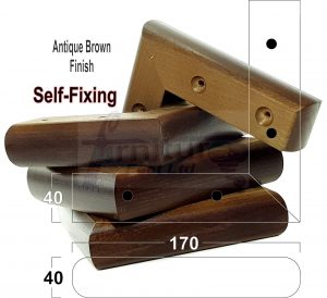 4x Solid Wood Brown Furniture Sofa Chair Settee Legs Replacement Feet 40mm High