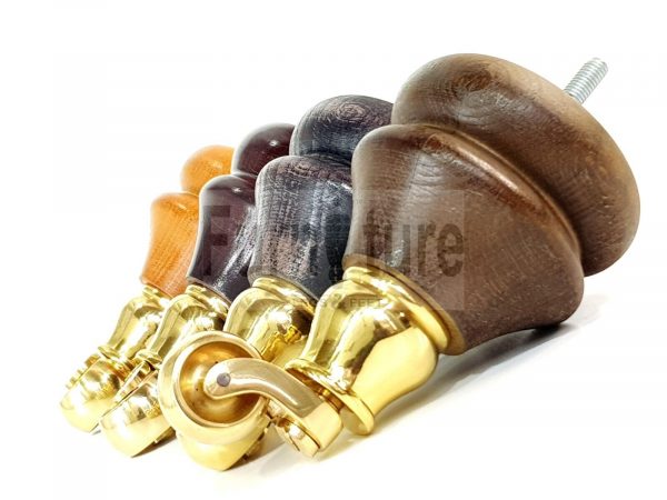 4x Solid Wood Castor Feet M8 Replacement Settee Chair Legs Footstools Sofa 140mm - Image 8