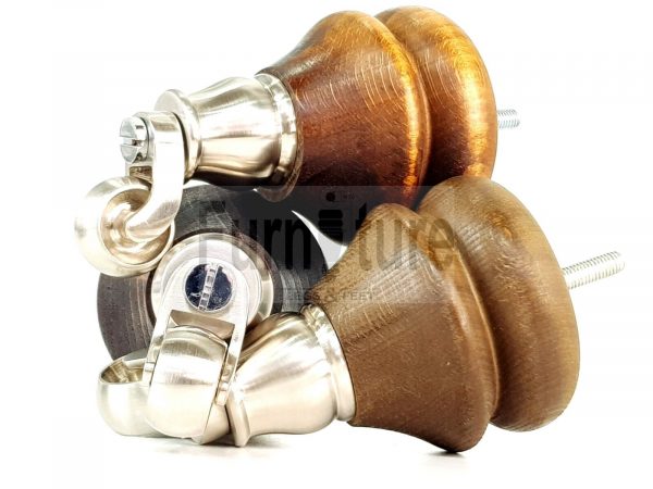 4x Solid Wood Castor Feet M8 Replacement Settee Chair Legs Footstools Sofa 140mm - Image 9