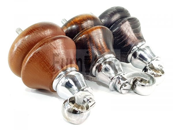 4x Solid Wood Castor Feet M8 Replacement Settee Chair Legs Footstools Sofa 140mm - Image 8