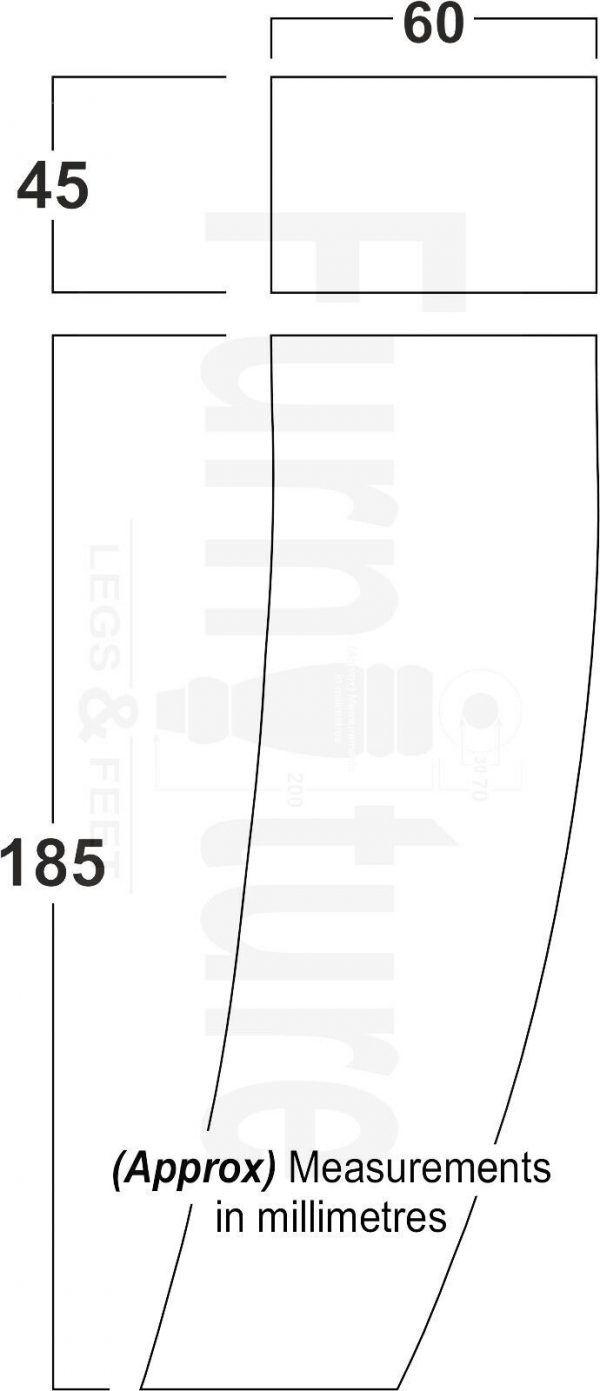 4x Solid Wood Curved Feet Furniture Sofa Legs 185mm High for Chairs, Settees M8 - Image 2