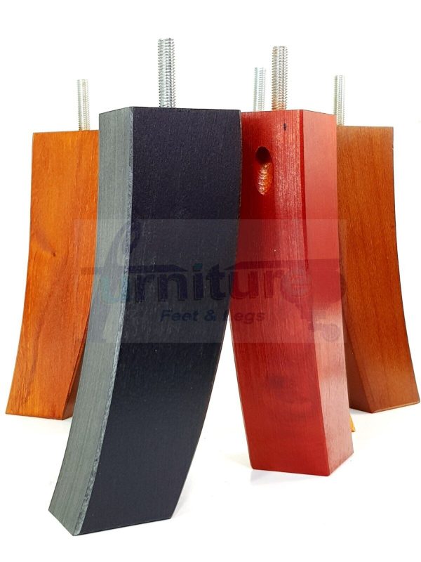 4x Solid Wood Curved Feet Furniture Sofa Legs 185mm High for Chairs, Settees M8 - Image 4