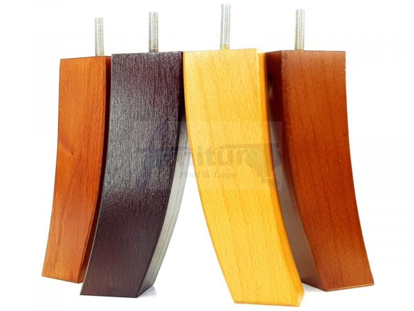 4x Solid Wood Curved Feet Furniture Sofa Legs 185mm High for Chairs, Settees M8 - Image 5