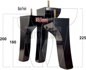 4x Solid Wood Furniture Feet Settee Legs 180mm - 225mm High Sofa Chair Bed M8