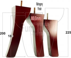 4x Solid Wood Furniture Feet Settee Legs 180mm - 225mm High Sofa Chair Bed M8