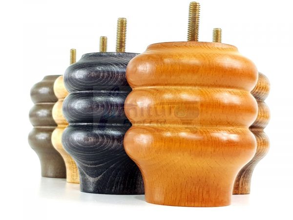 4x Solid Wood Turned Furniture Feet Sofa Legs 100mm High for Chairs, Settees M8 - Image 4