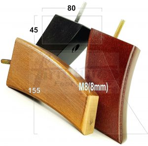 4x TAPERED WOOD SETTEE LEGS 155mm High SOFA REPLACEMENT FURNITURE FEET M8(8mm)