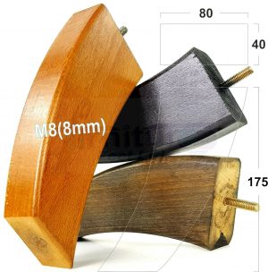 4x TAPERED WOOD SETTEE LEGS 175mm High SOFA REPLACEMENT FURNITURE FEET M8(8mm)