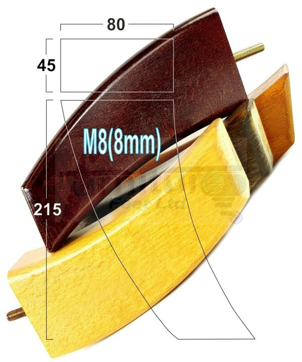 4x TAPERED WOOD SETTEE LEGS 215mm High SOFA REPLACEMENT FURNITURE FEET M8(8mm)