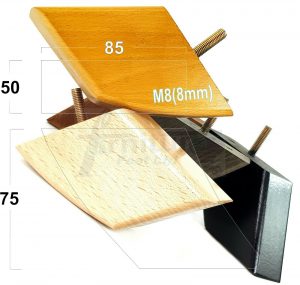 4x TAPERED WOOD SETTEE LEGS 75mm High SOFA REPLACEMENT FURNITURE FEET M8(8mm)