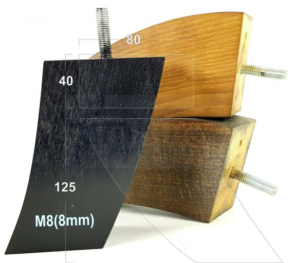 4x TAPERED WOODEN SOFA LEGS 125mm High CHAIR REPLACEMENT FURNITURE FEET M8(8mm)