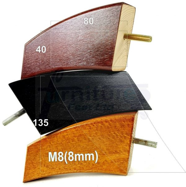 4x TAPERED WOODEN SOFA LEGS 135mm High CHAIR REPLACEMENT FURNITURE FEET M8(8mm)