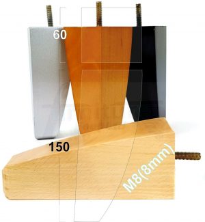 4x TAPERED WOODEN SOFA LEGS 150mm High CHAIR REPLACEMENT FURNITURE FEET M8(8mm)