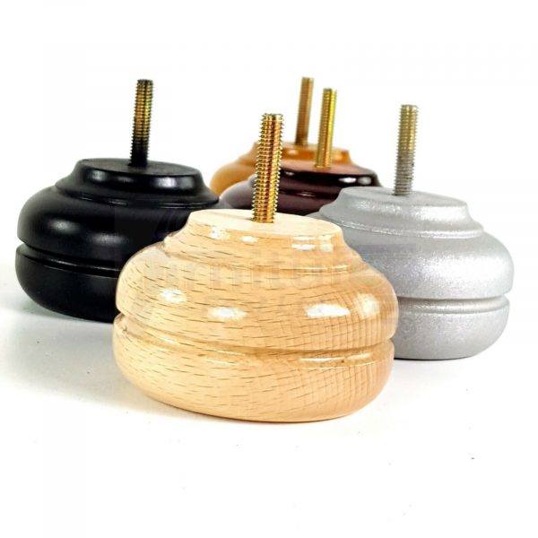 4x TURNED BUN SOFA LEG 55mm High CHAIR REPLACEMENT SETTEE FURNITURE FEET M8(8mm) - Image 4