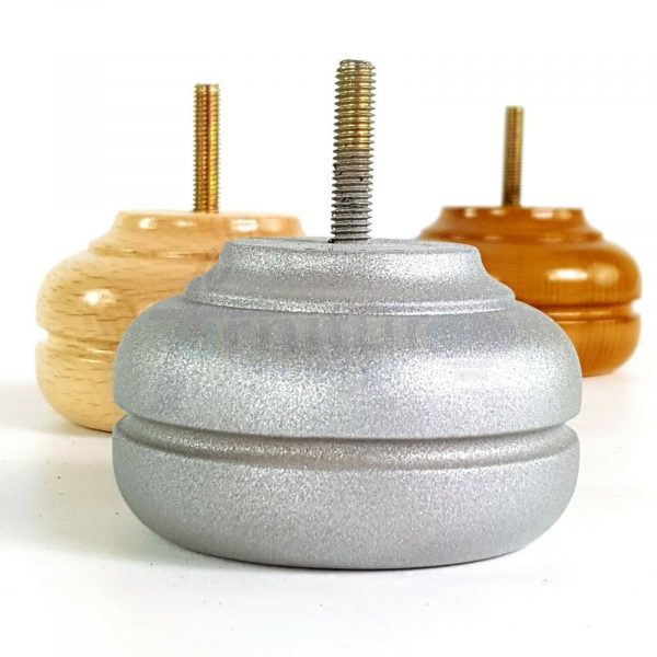 4x TURNED BUN SOFA LEG 55mm High CHAIR REPLACEMENT SETTEE FURNITURE FEET M8(8mm) - Image 5