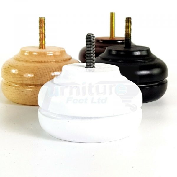 4x TURNED BUN SOFA LEG 55mm High CHAIR REPLACEMENT SETTEE FURNITURE FEET M8(8mm) - Image 6