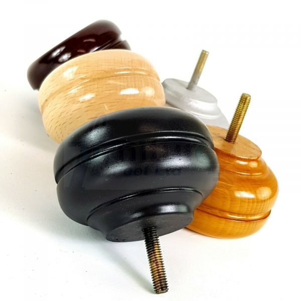 4x TURNED BUN SOFA LEG 55mm High CHAIR REPLACEMENT SETTEE FURNITURE FEET M8(8mm) - Image 8