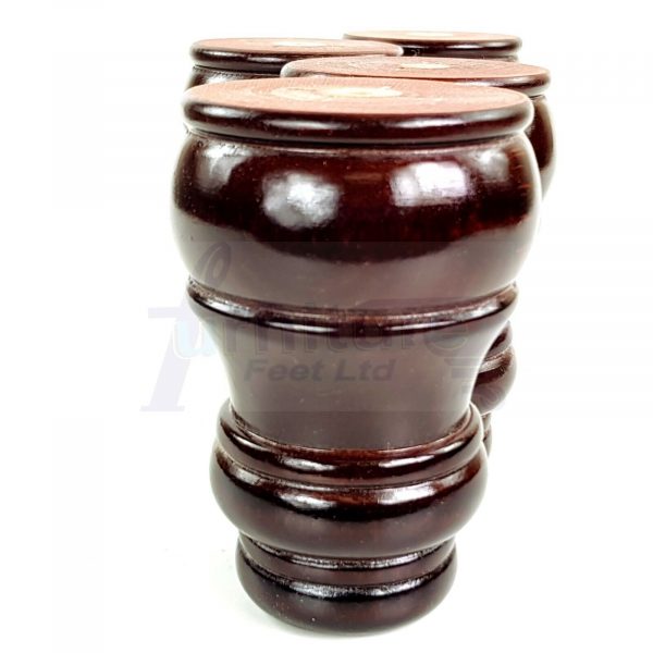 4x TURNED WOOD FURNITURE CHAIR LEGS 125mm High SOFA REPLACEMENT FEET (Pre-Drill) - Image 10