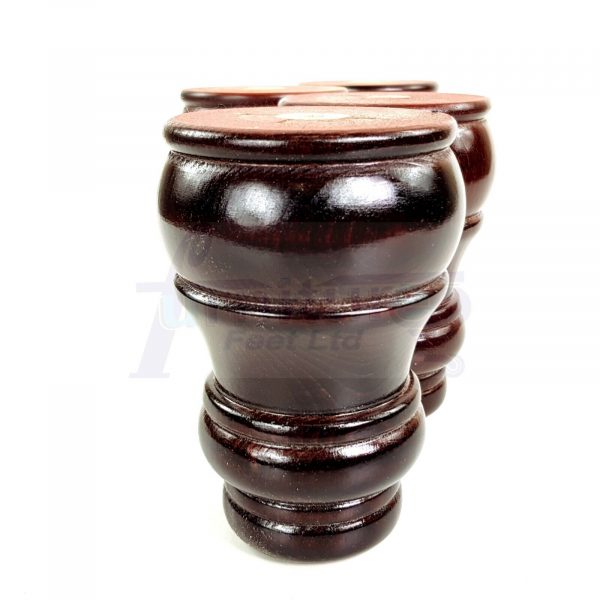 4x TURNED WOOD FURNITURE CHAIR LEGS 125mm High SOFA REPLACEMENT FEET (Pre-Drill) - Image 3