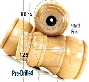 4x TURNED WOOD FURNITURE CHAIR LEGS 125mm High SOFA REPLACEMENT FEET (Pre-Drill)