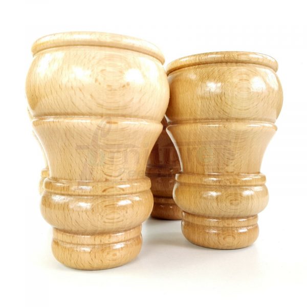 4x TURNED WOOD FURNITURE CHAIR LEGS 125mm High SOFA REPLACEMENT FEET (Pre-Drill) - Image 3