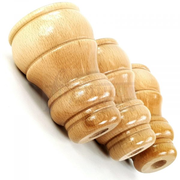 4x TURNED WOOD FURNITURE CHAIR LEGS 125mm High SOFA REPLACEMENT FEET (Pre-Drill) - Image 8