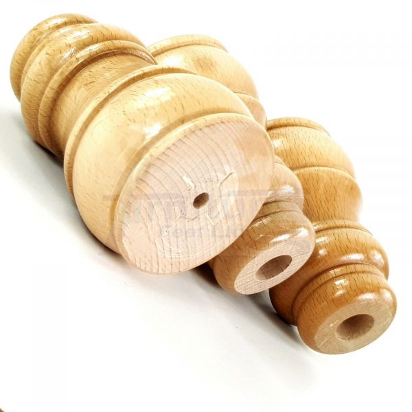 4x TURNED WOOD FURNITURE CHAIR LEGS 125mm High SOFA REPLACEMENT FEET (Pre-Drill) - Image 9