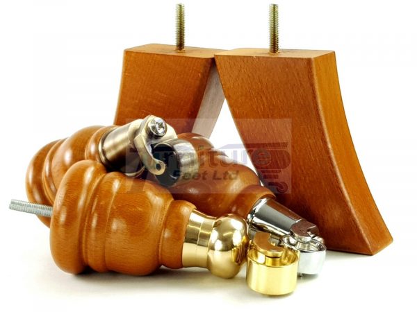 4x TURNED WOODEN CASTOR LEGS 165mm High CHAIR REPLACEMENT FURNITURE FEET M8(8mm) - Image 11