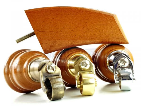4x TURNED WOODEN CASTOR LEGS 165mm High CHAIR REPLACEMENT FURNITURE FEET M8(8mm) - Image 7