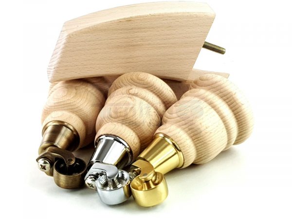 4x TURNED WOODEN CASTOR LEGS 165mm High CHAIR REPLACEMENT FURNITURE FEET M8(8mm) - Image 7