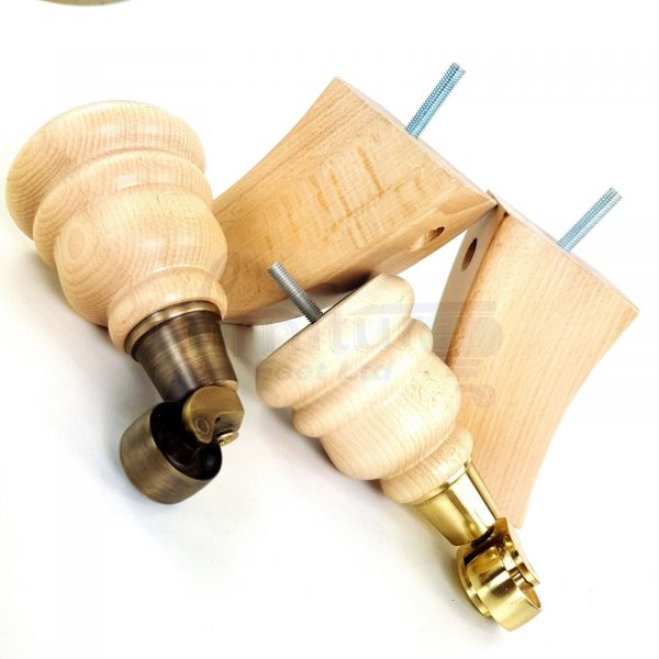 4x TURNED WOODEN CASTOR LEGS 165mm High CHAIR REPLACEMENT FURNITURE FEET M8(8mm) - Image 11