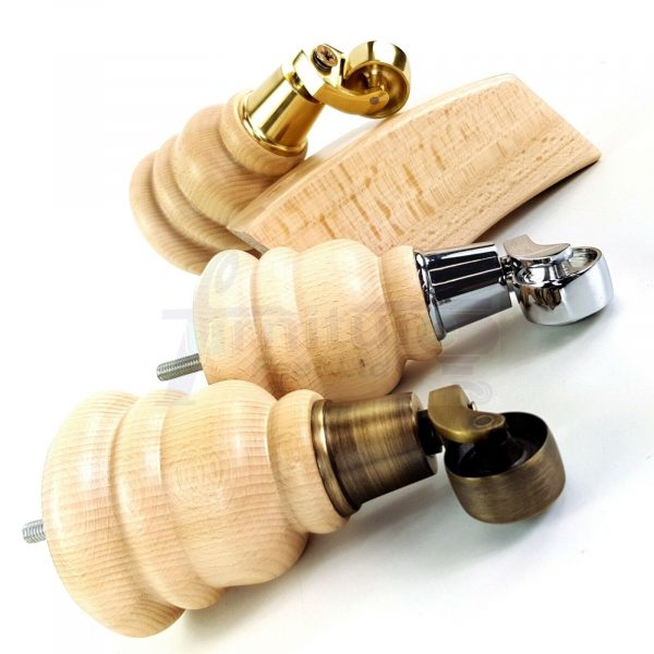 4x TURNED WOODEN CASTOR LEGS 165mm High CHAIR REPLACEMENT FURNITURE FEET M8(8mm) - Image 5