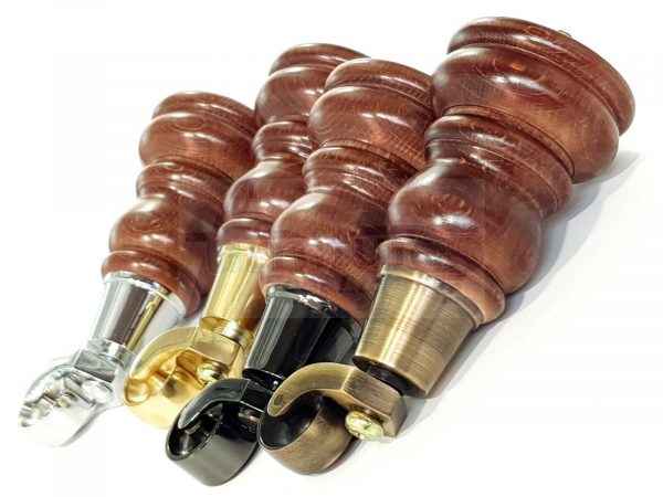 4x TURNED WOODEN CASTOR LEGS 165mm High REPLACEMENT FURNITURE FEET M10(10mm) - Image 3