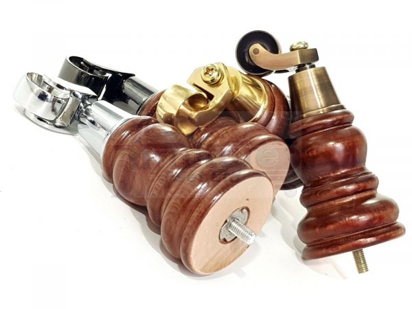 4x TURNED WOODEN CASTOR LEGS 165mm High REPLACEMENT FURNITURE FEET M10(10mm) - Image 5
