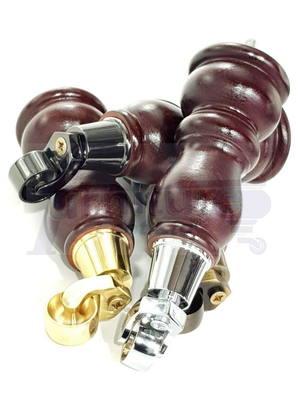 4x TURNED WOODEN CASTOR LEGS 215mm High CHAIR REPLACEMENT FURNITURE FEET M8(8mm) - Image 10