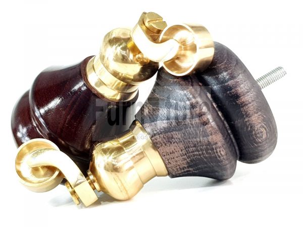 4x Turned Castor Leg Wood Replacement Furniture Feet Chairs Settee Sofa 150mm M8 - Image 4