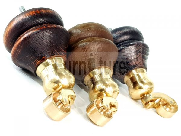 4x Turned Castor Leg Wood Replacement Furniture Feet Chairs Settee Sofa 150mm M8 - Image 8