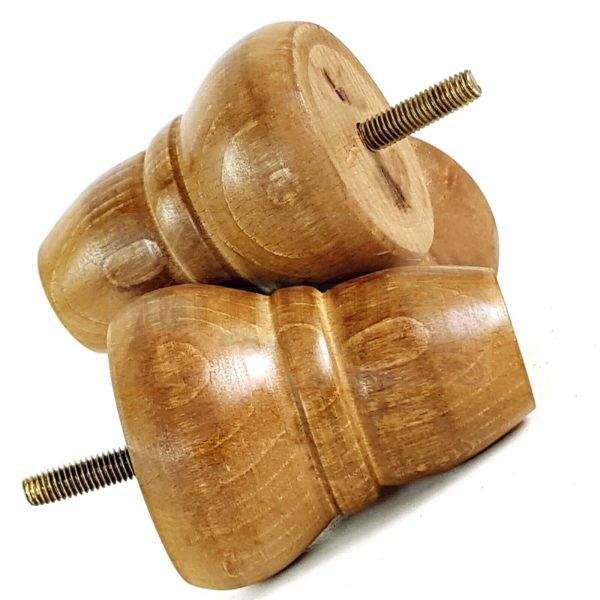 4x Turned Wood Dark Oak Repacement Furniture Legs M8 Sofa Chair Settee Feet 82mm - Image 10