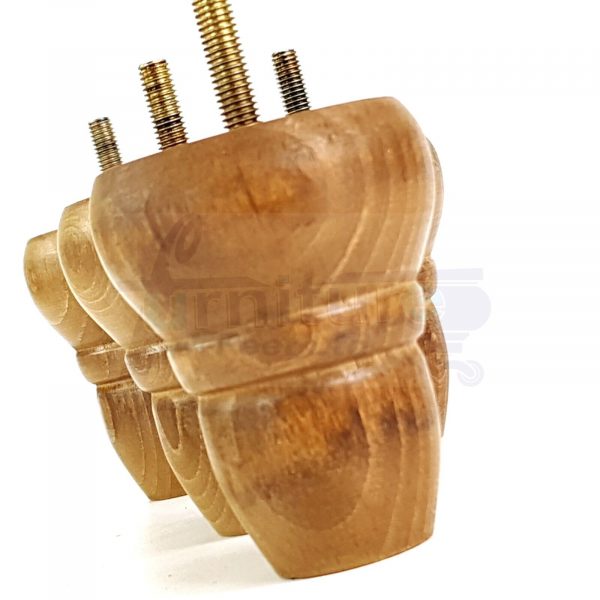 4x Turned Wood Dark Oak Repacement Furniture Legs M8 Sofa Chair Settee Feet 82mm - Image 3