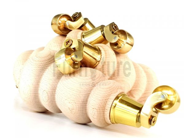 4x Turned Wood Furniture Castor Leg M8 Replacement Feet Chairs Settee Sofa 200mm - Image 4