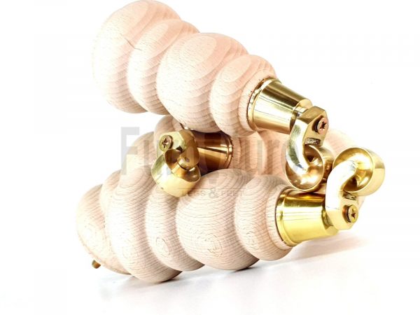 4x Turned Wood Furniture Castor Leg M8 Replacement Feet Chairs Settee Sofa 200mm - Image 5
